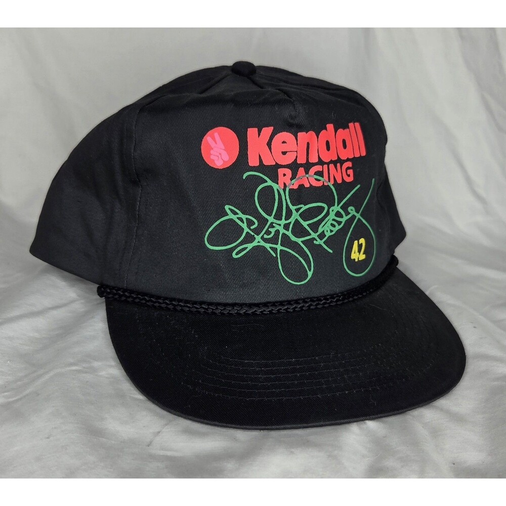 Vtg Kendall Racing #42 Kyle Petty Snapback Hat/Cap NASCAR Signature Print NOS